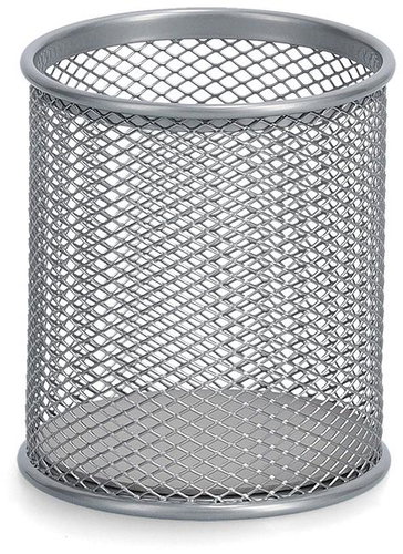 ZELLER Metal pencil holder silver 8 × 9,5 cm - Pencil Holder - Main image