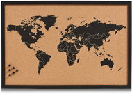 ZELLER Cork board world map, black-brown 59 × 40 cm - Notice-board