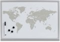 ZELLER Magnetická nástěnka mapa světa, šedá, bílá 60 × 40 cm