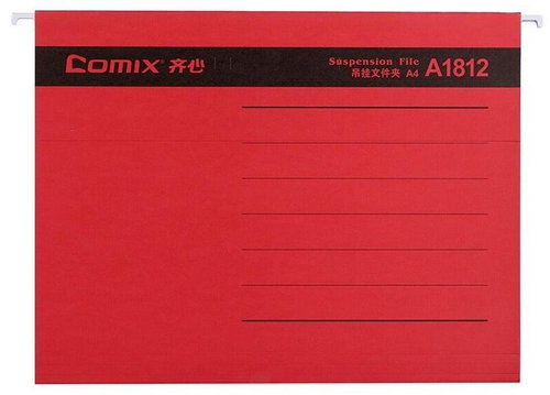 COMIX A1812 Hanging plates with A4 differentiator red - Document Folder - Main image
