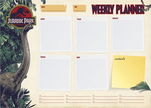 Jurassic Park Desktop Weekly Planner - Planner - Main image