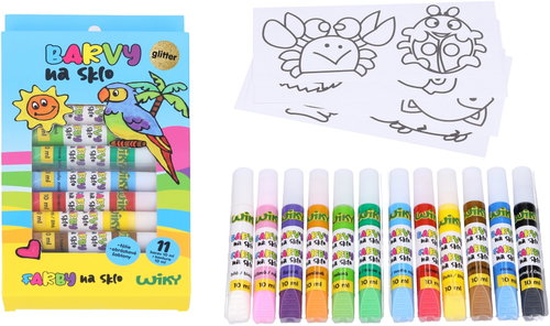 Wiky Glass paints glitter 11 + 1 10 ml - Glass Paints - Main image