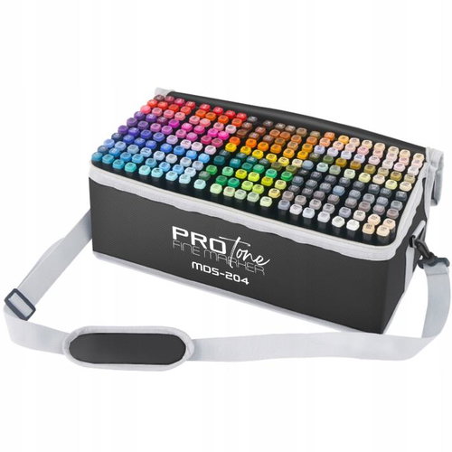 MDS Large set of double-sided coloured markers in box 204 pcs - Felt Tip Pens - Main image