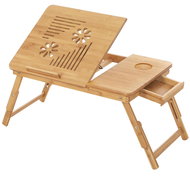 Songmics Laptop table bamboo, ventilation, storage drawer, width 61cm - Laptop Stand