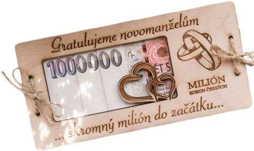 AVF vision Svatební dřevěné přání - Milion korun - Cash Envelope - Main image