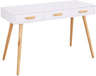 ModernHome WYJ-039 Psací, pracovní stůl se 3 šuplíky, 120 × 45 cm, bílý - Psací stůl