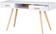 ModernHome WYJ-038 Psací, pracovní stůl se 2 šuplíky, 120 × 45 cm, bílý - Psací stůl