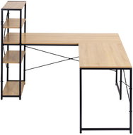 ModernHome TH-CD-6-16 Corner desk, computer desk with shelf, 4 shelves, light oak - Workbench