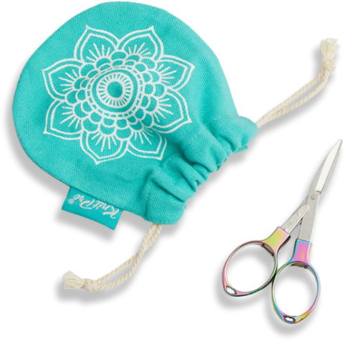KnitPro Folding Scissors 9.6cm in a Mandala Design Pouch - Dressmaker’s Scissors - Main image