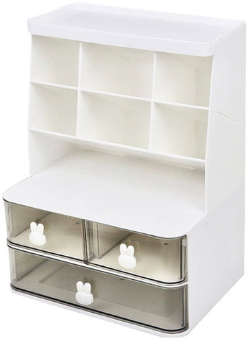 Verk 27656 Desk Organiser with Drawers 30 × 22.5 × 17cm, White - Organiser - Main image