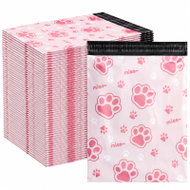 REALG RC138 Plastic Courier Bags 450 × 600 mm, Pink Paws - Pack of 50 - Envelope