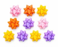 GOBA 7207002-4 Paper Self-Adhesive Labels, 7cm Diameter, Mixed Colours, 10 Pcs - Gift Bow