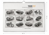 RETRO-AUTA Krásné stroje Československa 2027, měsíční, 480 × 300 mm - Wall Calendar