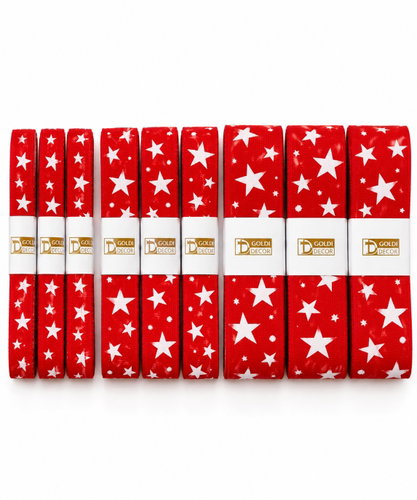 GOLDINA RED STARS bavlněné vánoční 9 ks - Ribbon - Main image
