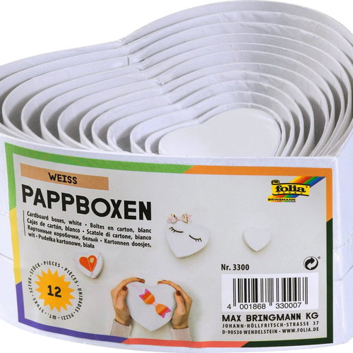 FOLIA Heart shape, white, set of 12 pcs Main image FOLIA Heart shape, white, set of 12 pcs - Small Gift Box - Main image