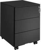 TecTake Magna with 3 lockable drawers, black - Office Container