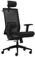 OFFICE MORE Kancelářská židle DVIS černá s podhlavníkem - Kancelářská židle