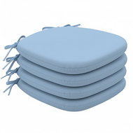 Kaptan Komfort Seat cushion set 4 pieces 36 × 37 cm, Jersey, blue - Chair Cushion