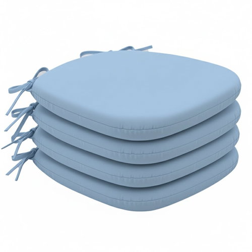 Kaptan Komfort Seat cushion set 4 pieces 36 × 37 cm, Jersey, blue - Pillow Seat - Main image