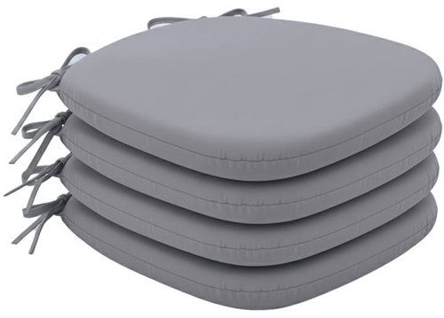 Kaptan Komfort Seat cushion set 4 pieces 36 × 37 cm, Jersey, light grey - Pillow Seat - Main image