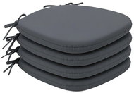 Kaptan Komfort Seat cushion set 4 pieces 36 × 37 cm, Jersey, dark grey - Chair Cushion