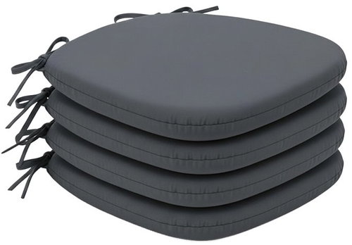 Kaptan Komfort Seat cushion set 4 pieces 36 × 37 cm, Jersey, dark grey - Pillow Seat - Main image