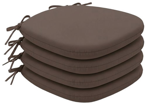 Kaptan Komfort Seat cushion set 4 pieces 36 × 37 cm, Jersey, dark brown - Pillow Seat - Main image