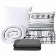 Kaptan Set jednolůžko Šedá zima - povlečení, prostěradlo, sada lůžkovin, tmavě šedá - Bed Linen