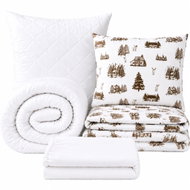 Kaptan Set jednolůžko Zimní krajina - povlečení, prostěradlo, sada lůžkovin, bílá - Bed Linen