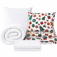 Kaptan Set jednolůžko Ozdoby zelené - povlečení, prostěradlo, sada lůžkovin, bílá - Bed Linen