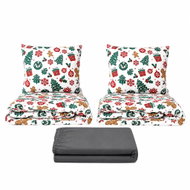 Kaptan Set dvoulůžko Ozdoby zelené - 2x povlečení, prostěradlo 180 × 200 cm, tmavě šedá - Bed Linen