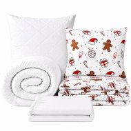 Kaptan Set jednolůžko Ozdoby červené - povlečení, prostěradlo, sada lůžkovin, bílá - Bed Linen