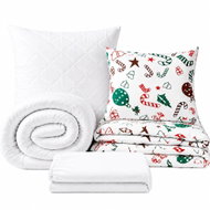 Kaptan Set jednolůžko Baňky - povlečení, prostěradlo, sada lůžkovin, bílá - Bed Linen