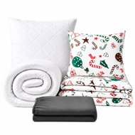 Kaptan Set jednolůžko Baňky - povlečení, prostěradlo, sada lůžkovin, tmavě šedá - Bed Linen