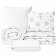 Kaptan Set jednolůžko Sněhové vločky - povlečení, prostěradlo, sada lůžkovin, bílá - Bed Linen