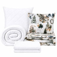 Kaptan Set jednolůžko Vánoční noviny - povlečení, prostěradlo, sada lůžkovin, bílá - Bed Linen