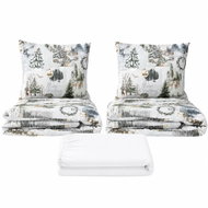 Kaptan Set dvoulůžko Vánoční noviny - 2x povlečení, prostěradlo 180 × 200 cm, bílá - Bed Linen