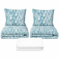 Kaptan Set dvoulůžko Ledový les - 2x povlečení, prostěradlo 180 × 200 cm, bílá - Bed Linen