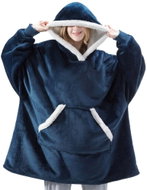 KAPTAN Hřejivá mikinová deka s kapucí modrá - Wearable Blanket