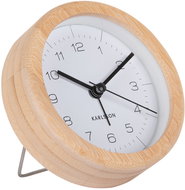 Karlsson Alarm clock with bamboo case NEAT, diameter 10 cm, white - Alarm Clock