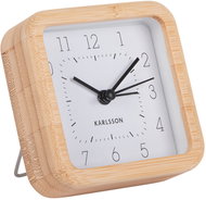 Karlsson Budík s bambusovým pouzdrem NEAT, 9 × 9 cm, bílý - Budík
