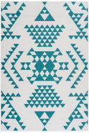 Kusový koberec Esperanto 625 bílá / tyrkys 120 x 170 cm - Koberec