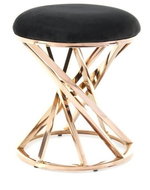 Stool Hocker Wesley 325 Black / Pink Gold - Ottoman
