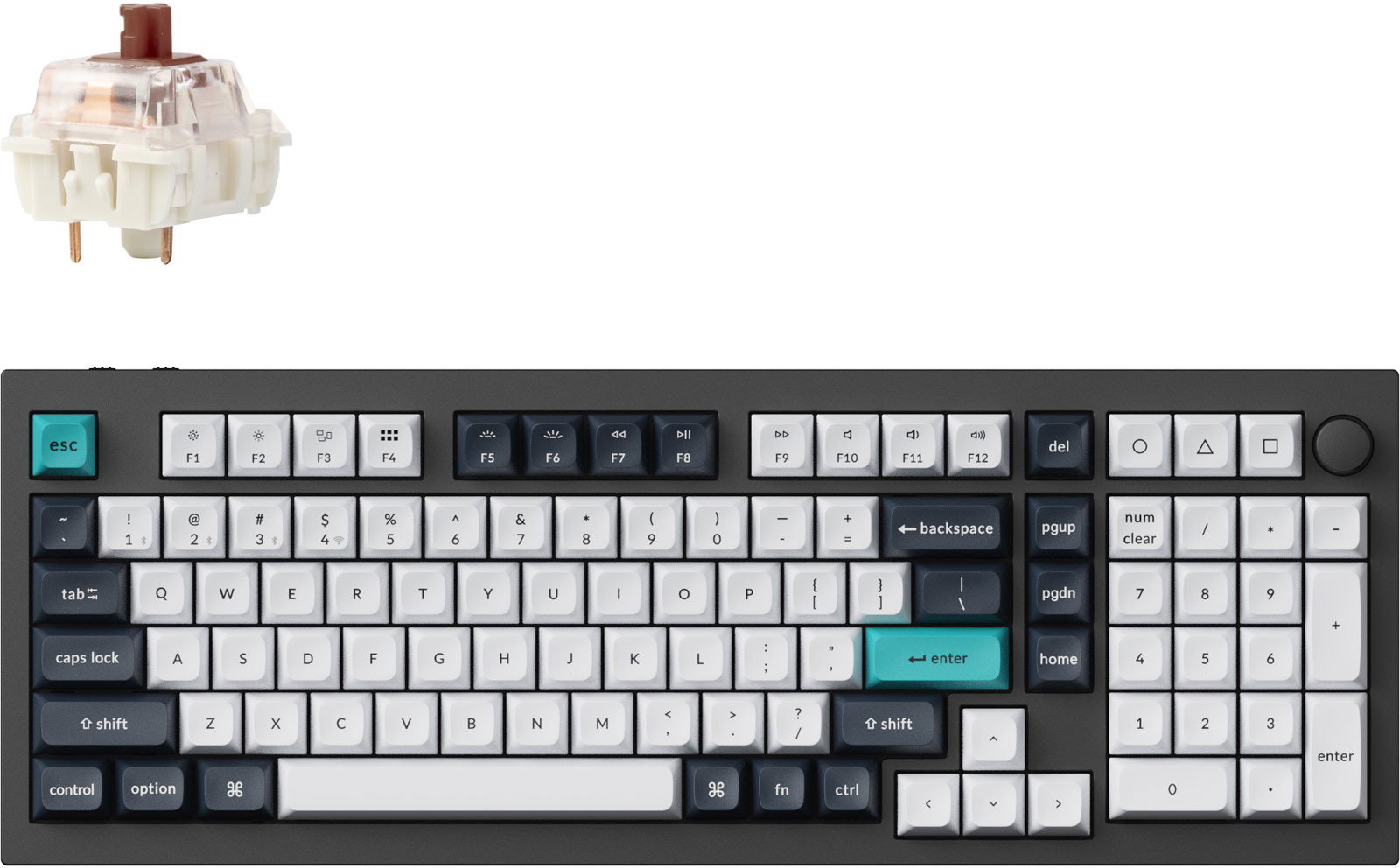 Keychron Q5 Max Swappable RGB Backlight Brown Switch Knob Version - Black, US