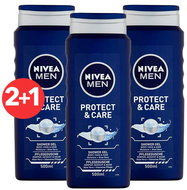 NIVEA MEN Protect & Care Shower Gel 3× 500ml - Shower Gel