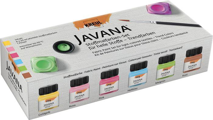 KREUL szett, világos textíliákhoz, 6 × 20 ml - Trendy, JAVANA