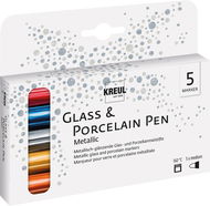KREUL na porcelán, sada METALLIC, 5 barev - Popisovače