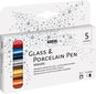KREUL na porcelán, sada METALLIC, 5 barev - Popisovače