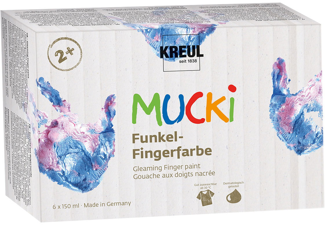 KREUL MUCKI csillámpor, 6 szín, 6 x 150 ml