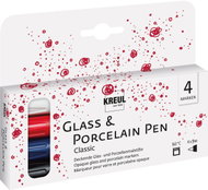 KREUL na sklo a porcelán CLASSIC, 1 - 2 mm, sada 4 barev - Markers